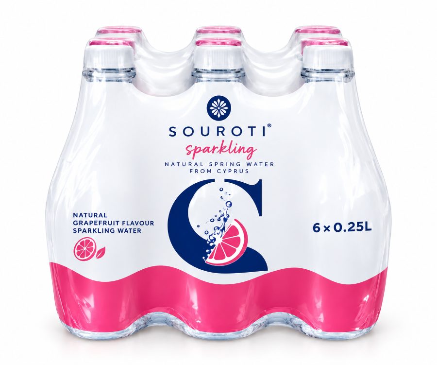 Souroti Sparkling Water Pink Grape Fruit 6x250ml